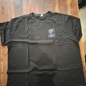 Black Graphic Tee with Palm Design